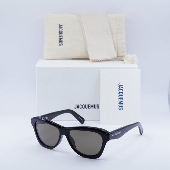 Jacquemus PALMIER JAC/59 C1 Sunglasses Shiny Black Cat Eye Frame, Grey Lenses - Picture 11 of 11